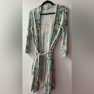 Floral Green Women's Posh Peanut Maternity Robe